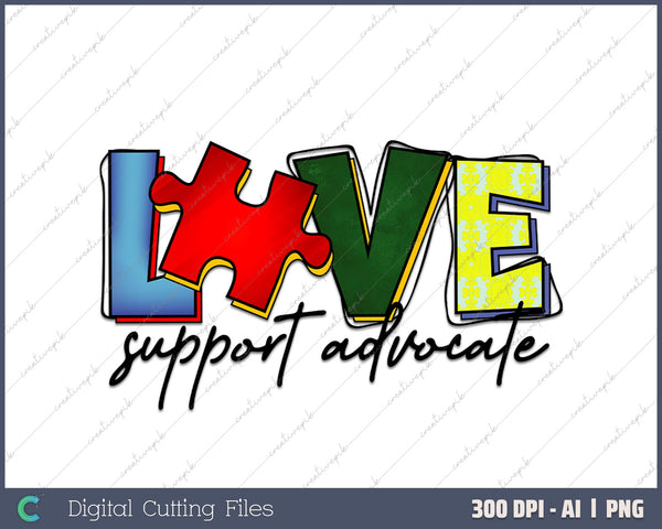 Love Support Advocate AI PNG Sublimation File