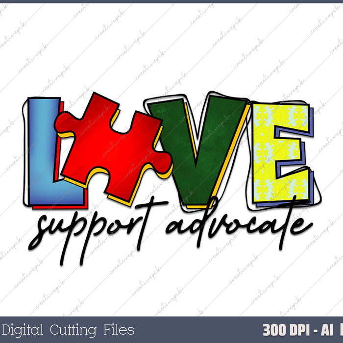 Love Support Advocate AI PNG Sublimation File