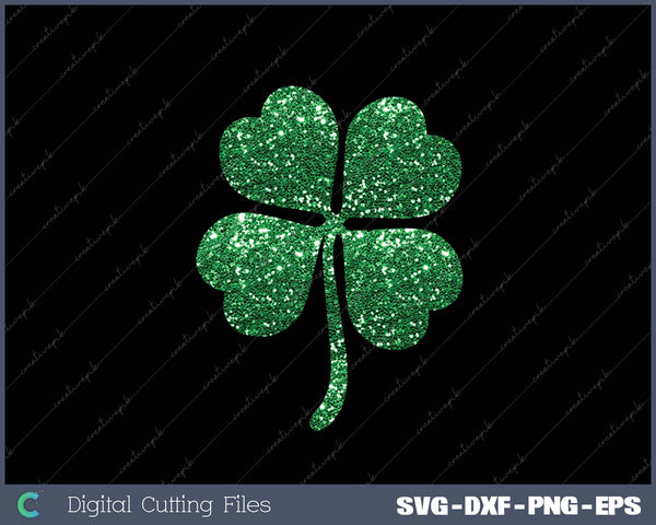 Lucky Glitter Shamrock St Patricks Day SVG PNG Cutting Printable Files