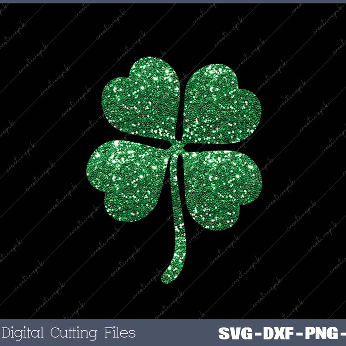 Lucky Glitter Shamrock St Patricks Day SVG PNG Cutting Printable Files