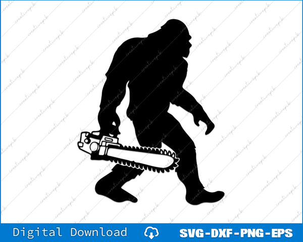 Lumberjack Bigfoot Chainsaw Sasquatch Logger Funny SVG PNG Cutting File