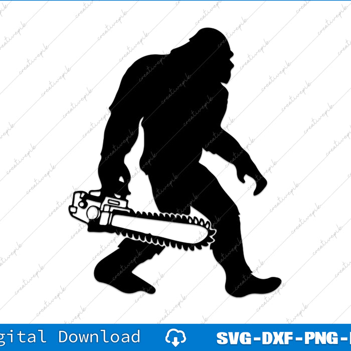Lumberjack Bigfoot Chainsaw Sasquatch Logger Funny SVG PNG Cutting File