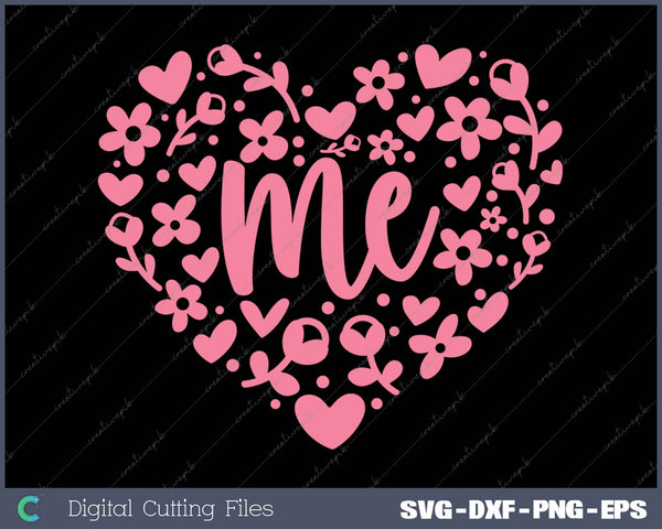 Mẹ Floral Heart SVG PNG Cutting Printable Files