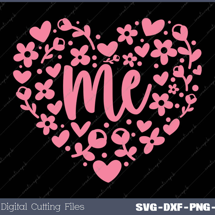 Mẹ Floral Heart SVG PNG Cutting Printable Files