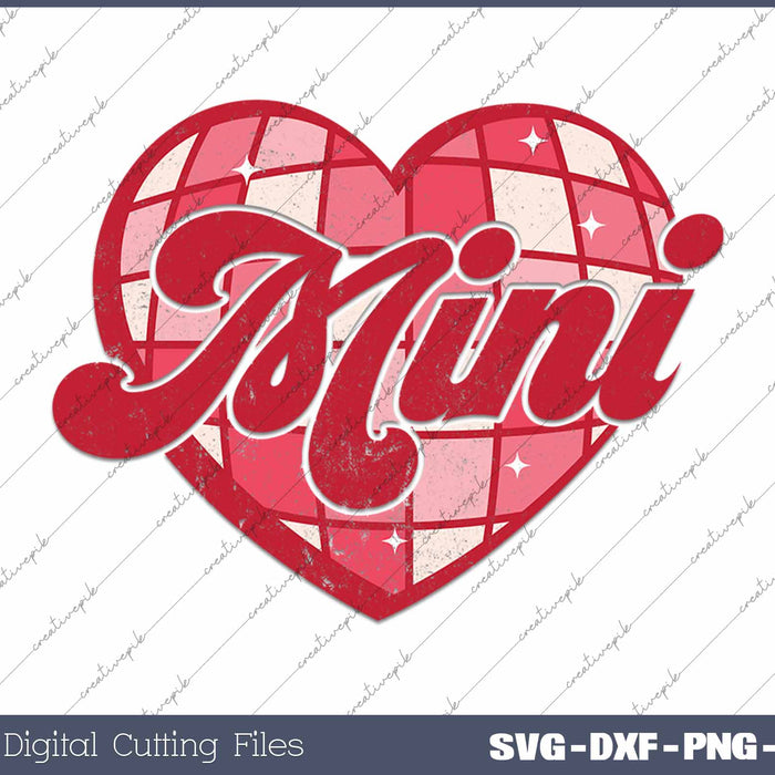 Mama and Mini Retro Valentines Heart SVG PNG Cutting Printable Files