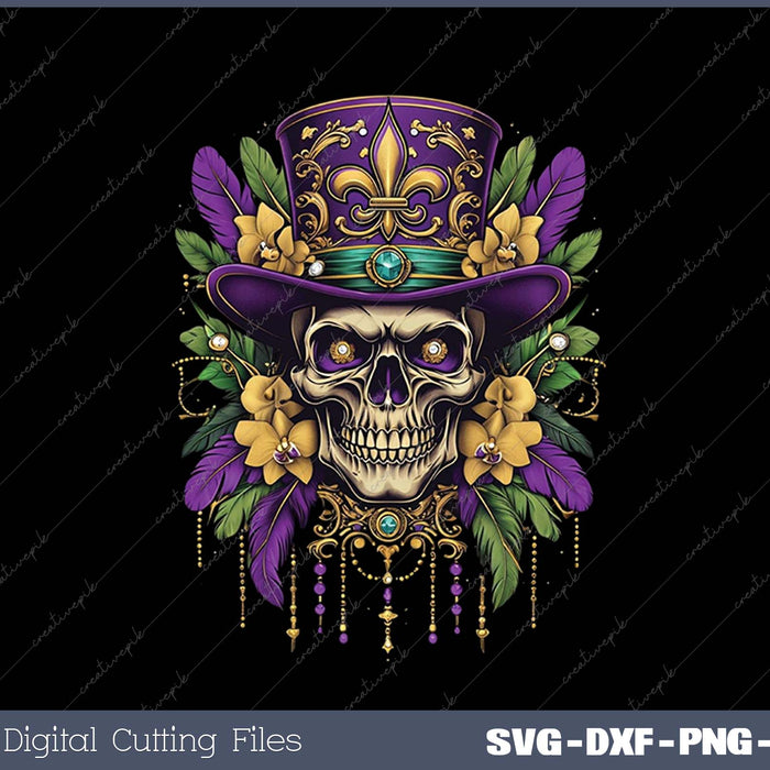 Mardi Gras Costume Sugar Skull Carnival New Orleans Trip SVG PNG Cutting Printable Files