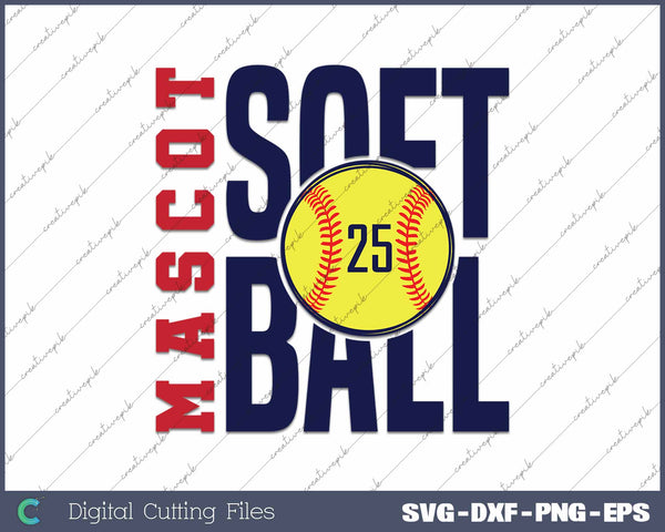 Mascot Softball Team Name SVG PNG Cutting Printable Files