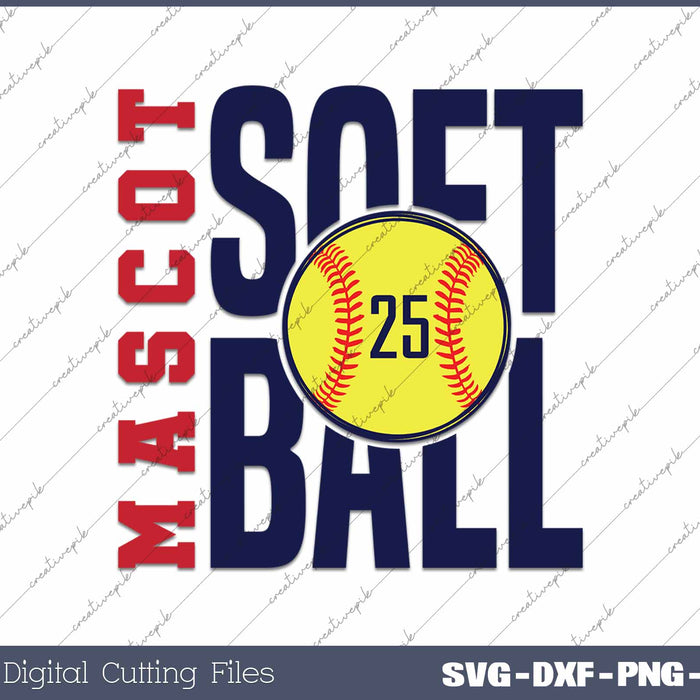 Mascot Softball Team Name SVG PNG Cutting Printable Files