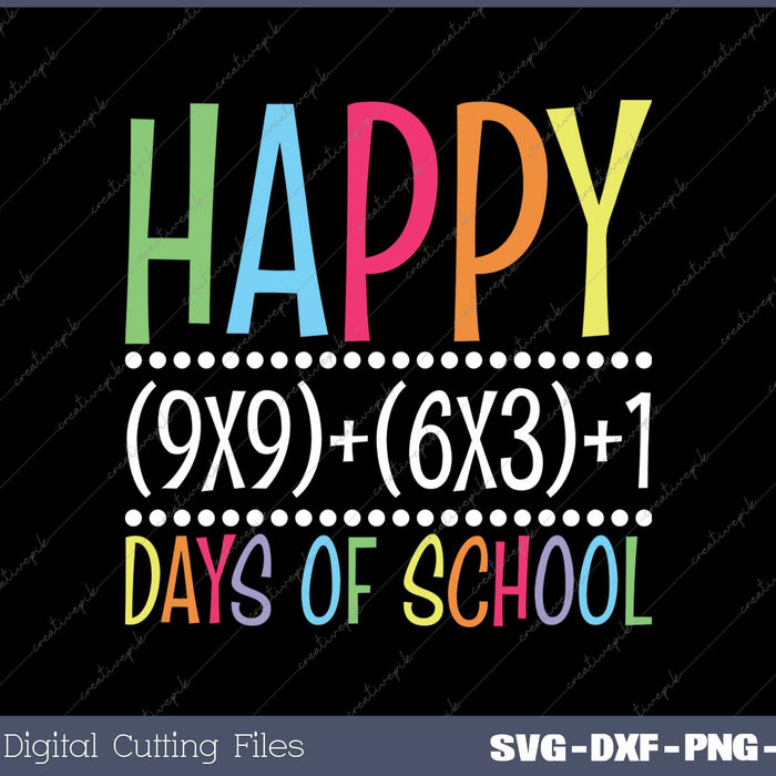 Math Formula 100 Days Of School SVG PNG Cutting Printable Files