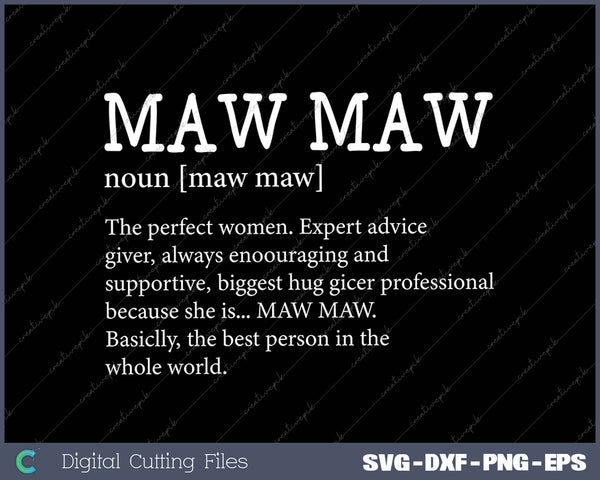 Maw Maw Definition Grandma Mother Day Gifts 