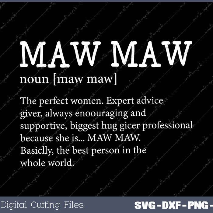 Maw Maw Definition Grandma Mother Day Gifts 