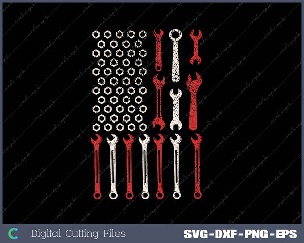 Mechanic Proud American Patriotic USA Flag of Tools