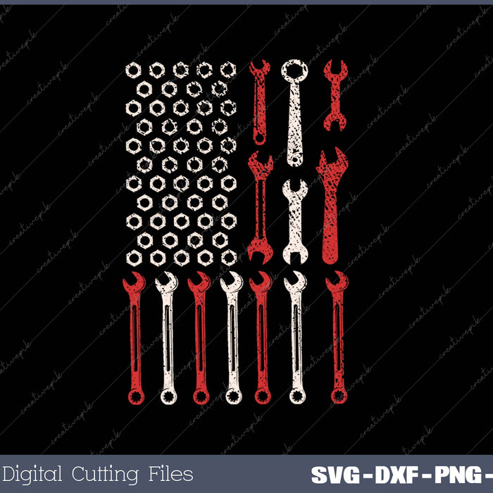 Mechanic Proud American Patriotic USA Flag of Tools