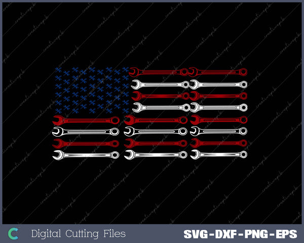 Mechanic Proud American Patriotic USA Flag of Tools