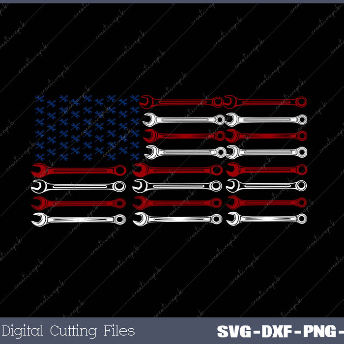 Mechanic Proud American Patriotic USA Flag of Tools