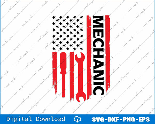 Mechanic Usa Flag I'm a Mechanic SVG PNG Cutting Printable Files