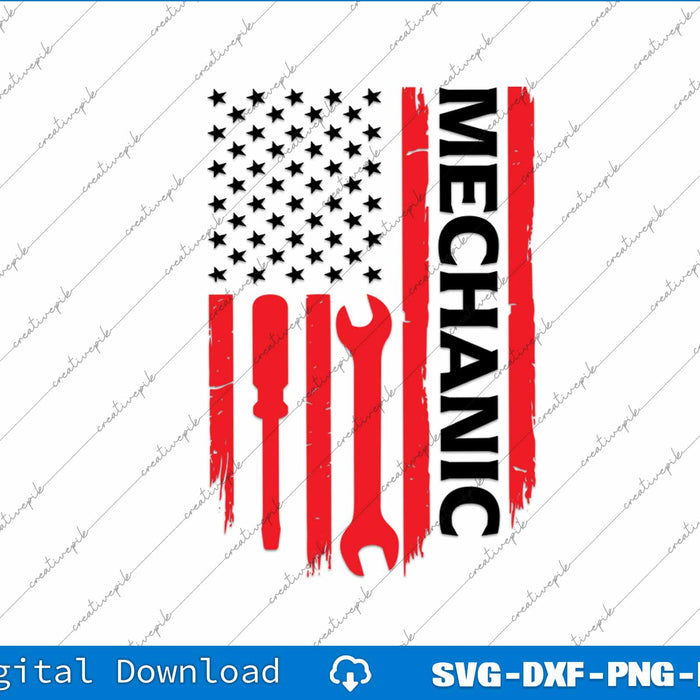 Mechanic Usa Flag I'm a Mechanic SVG PNG Cutting Printable Files
