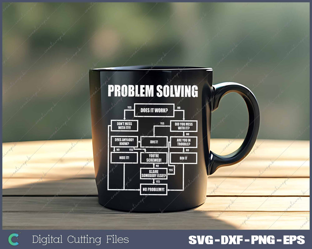 Men Problem Solving Chart Flow Chart Geek Nerd Funny SVG PNG Files ...