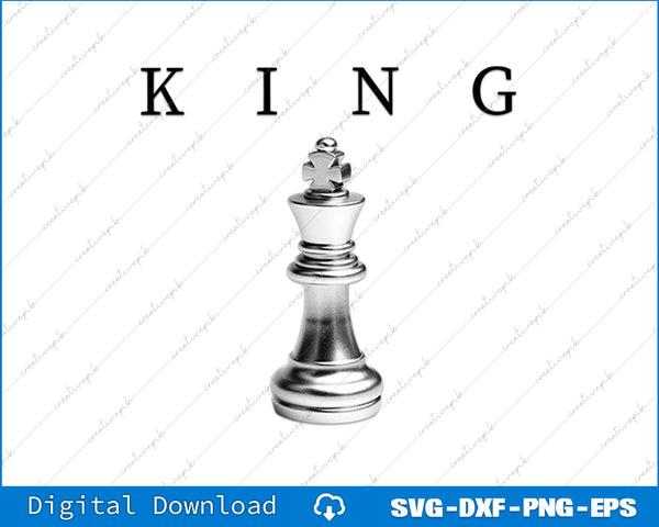 Men's King Chess Graphic Tees Designer Printed SVG PNG Cutting File