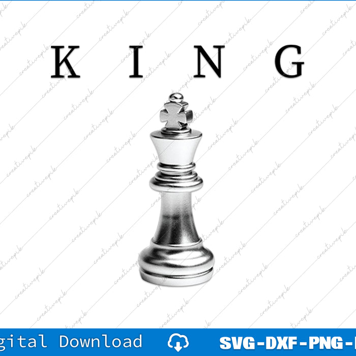 Men's King Chess Graphic Tees Designer Printed SVG PNG Cutting File