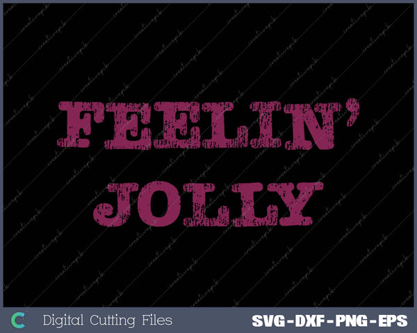 Mens Feelin Jolly Funny Christmas Spirit Tee