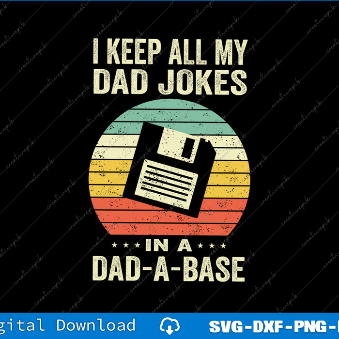 Mens Funny Dad Jokes In Dad A Base Vintage For Father's Day SVG File