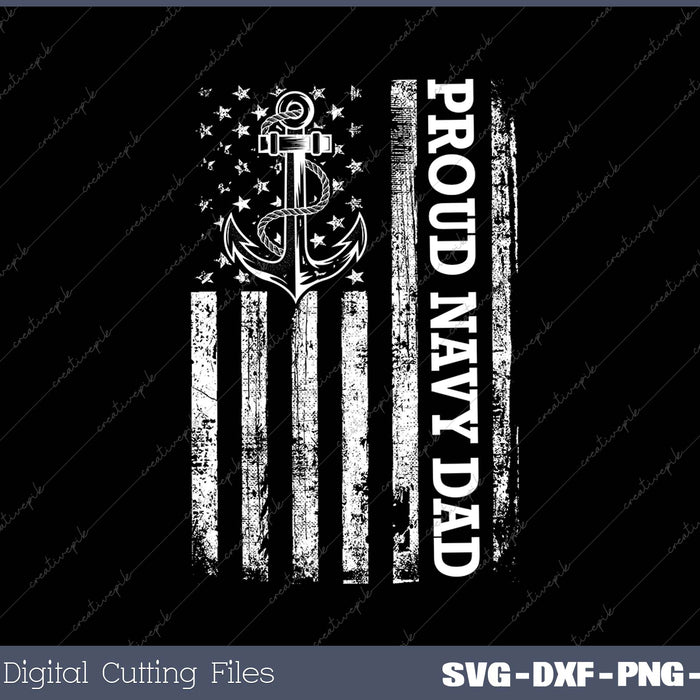 Mens Mens Vintage USA American Flag Proud Navy Dad