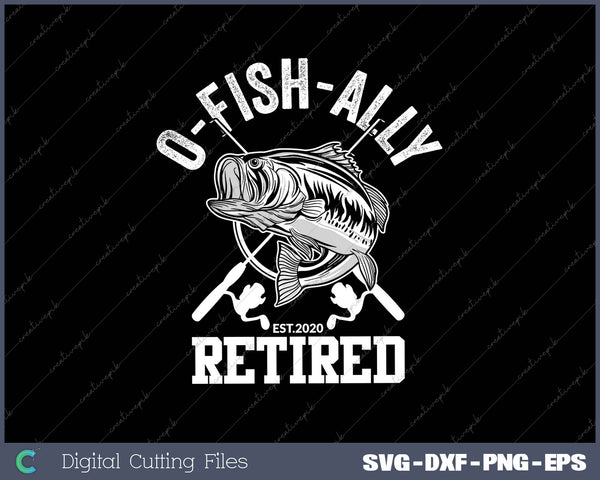 Mens Oh-Fish-Ally Retired 2020 Funny Fishing Retirement Gift