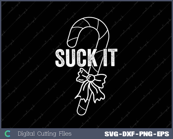 Mens Suck It Funny Christmas Candy Cane Graphic Novelty Tee