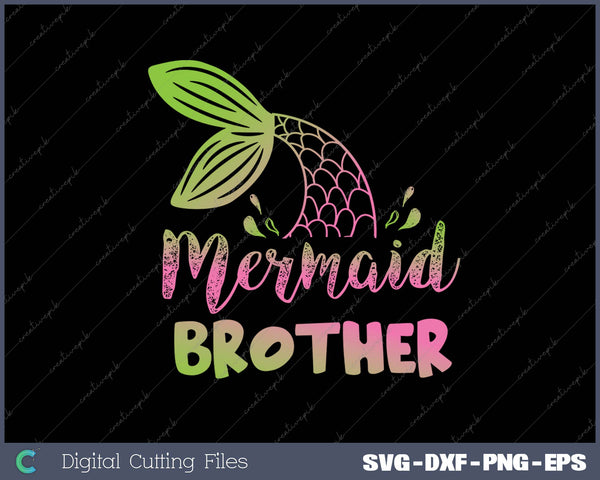 Mermaid Brother Funny Merman Family Matching Birthday