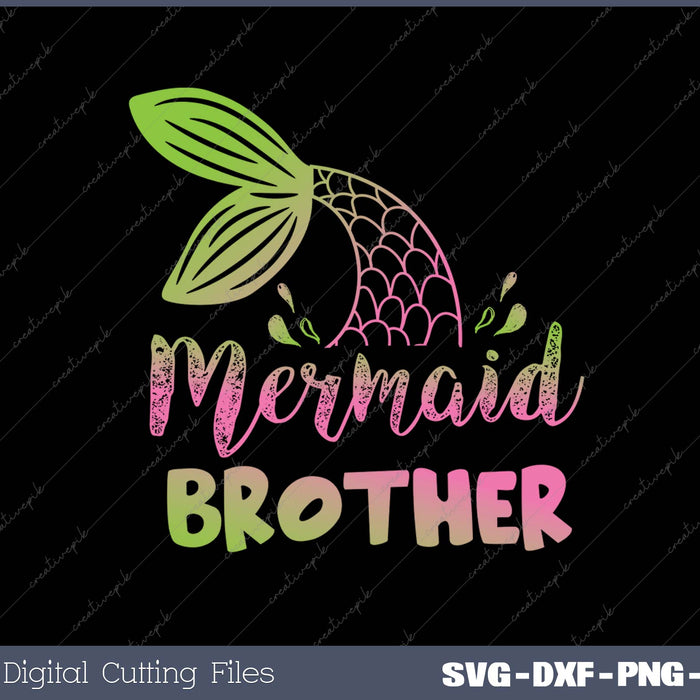 Mermaid Brother Funny Merman Family Matching Birthday