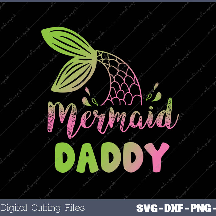 Mermaid Daddy Funny Merman Family Matching Birthday