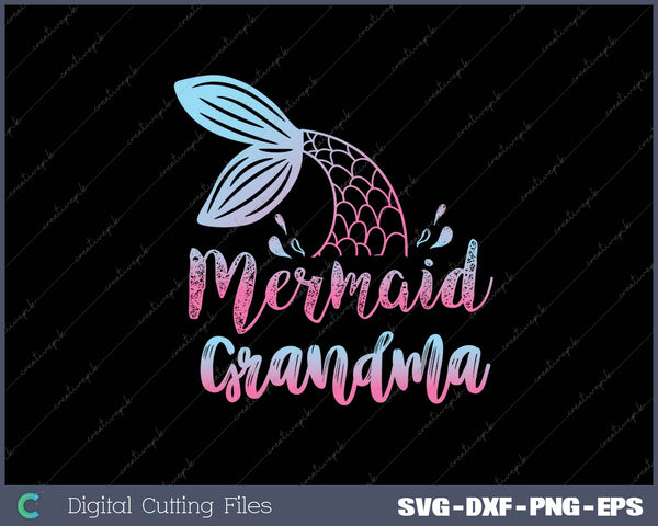 Mermaid Grandma Funny Merman Family Matching Birthday