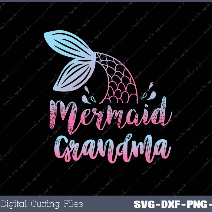 Mermaid Grandma Funny Merman Family Matching Birthday