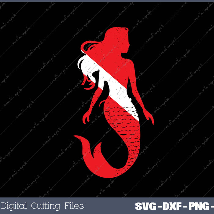 Mermaid Scuba Diving Diver Down Flag Underwater Dive Swim 