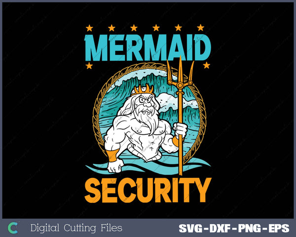 Mermaid Security SVG PNG Printable Files