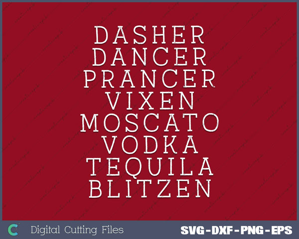 Merry Christmas Dasher Dancer Prancer Vixen Funny Saying