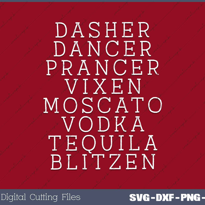 Merry Christmas Dasher Dancer Prancer Vixen Funny Saying