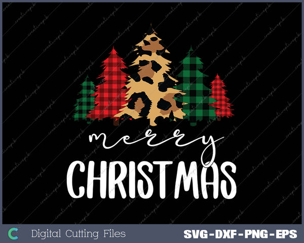 Merry Christmas Leopard Tree SVG PNG Cutting Printable Files