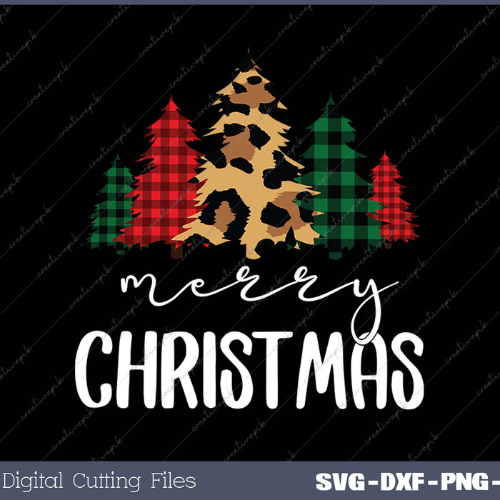 Merry Christmas Leopard Tree SVG PNG Cutting Printable Files