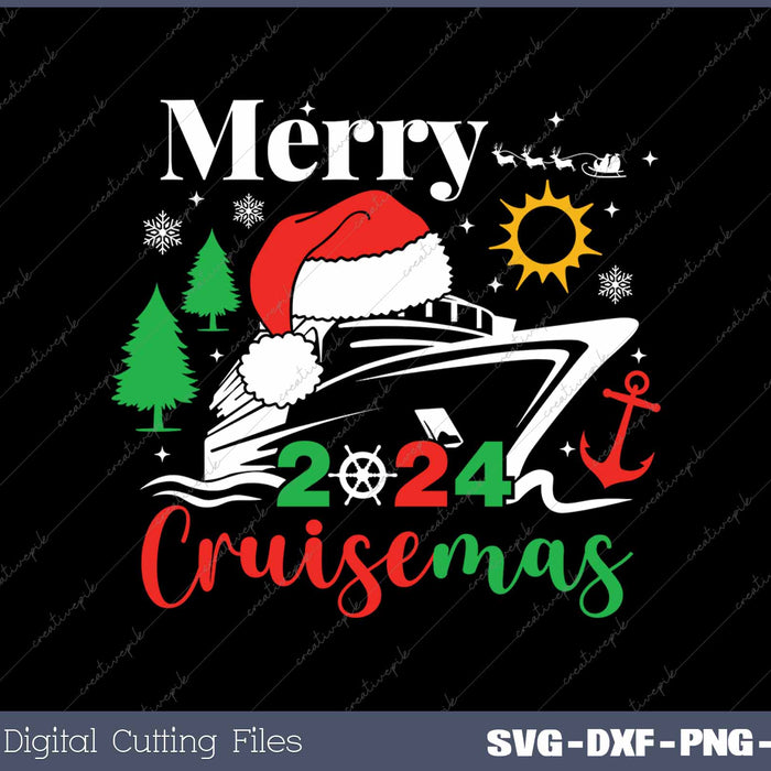 Merry Cruisemas Family Cruise Christmas 2024 SVG PNG Cutting Printable Files