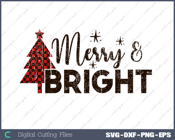 Merry & Bright SVG PNG Cutting Printable Files