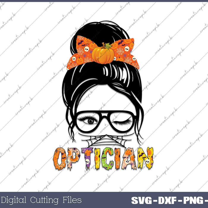 Messy Bun Optician SVG PNG Cutting Printable Files