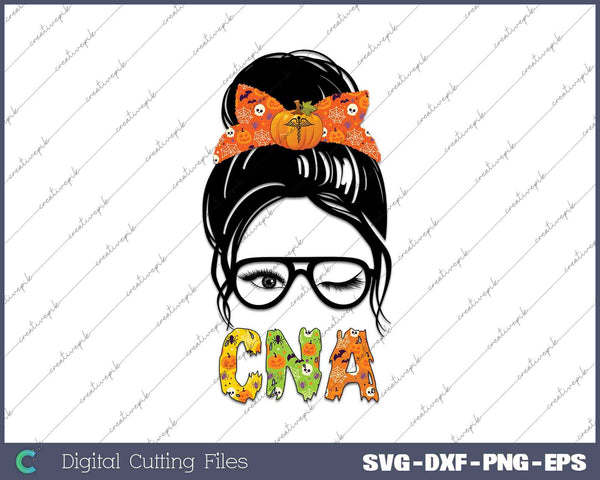 Messy Bun CNA SVG PNG Cutting Printable Files