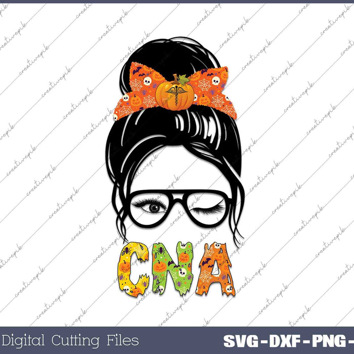 Messy Bun CNA SVG PNG Cutting Printable Files