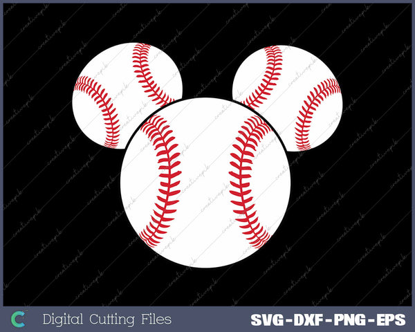 Mickey Mouse Baseball SVG PNG Cutting Printable Files