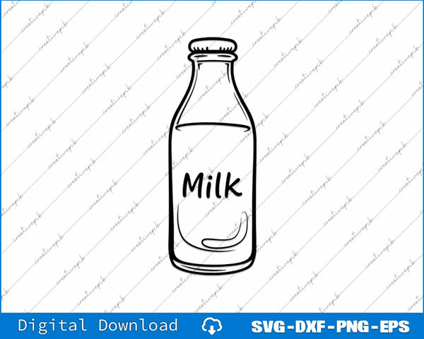 Milk Bottle with Milk Costume SVG PNG Cutting Printable File