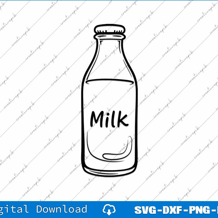 Milk Bottle with Milk Costume SVG PNG Cutting Printable File