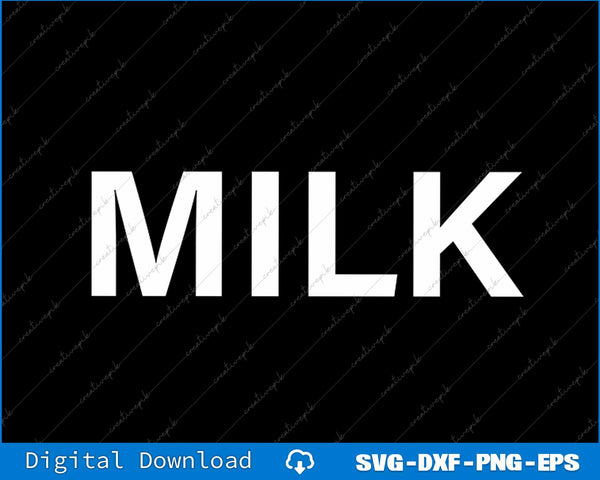 Milk Costume Pancake Text SVG PNG Cutting Printable File