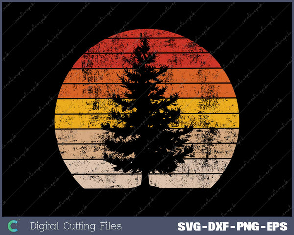 Minimalist Pine Tree Retro Vintage Christmas